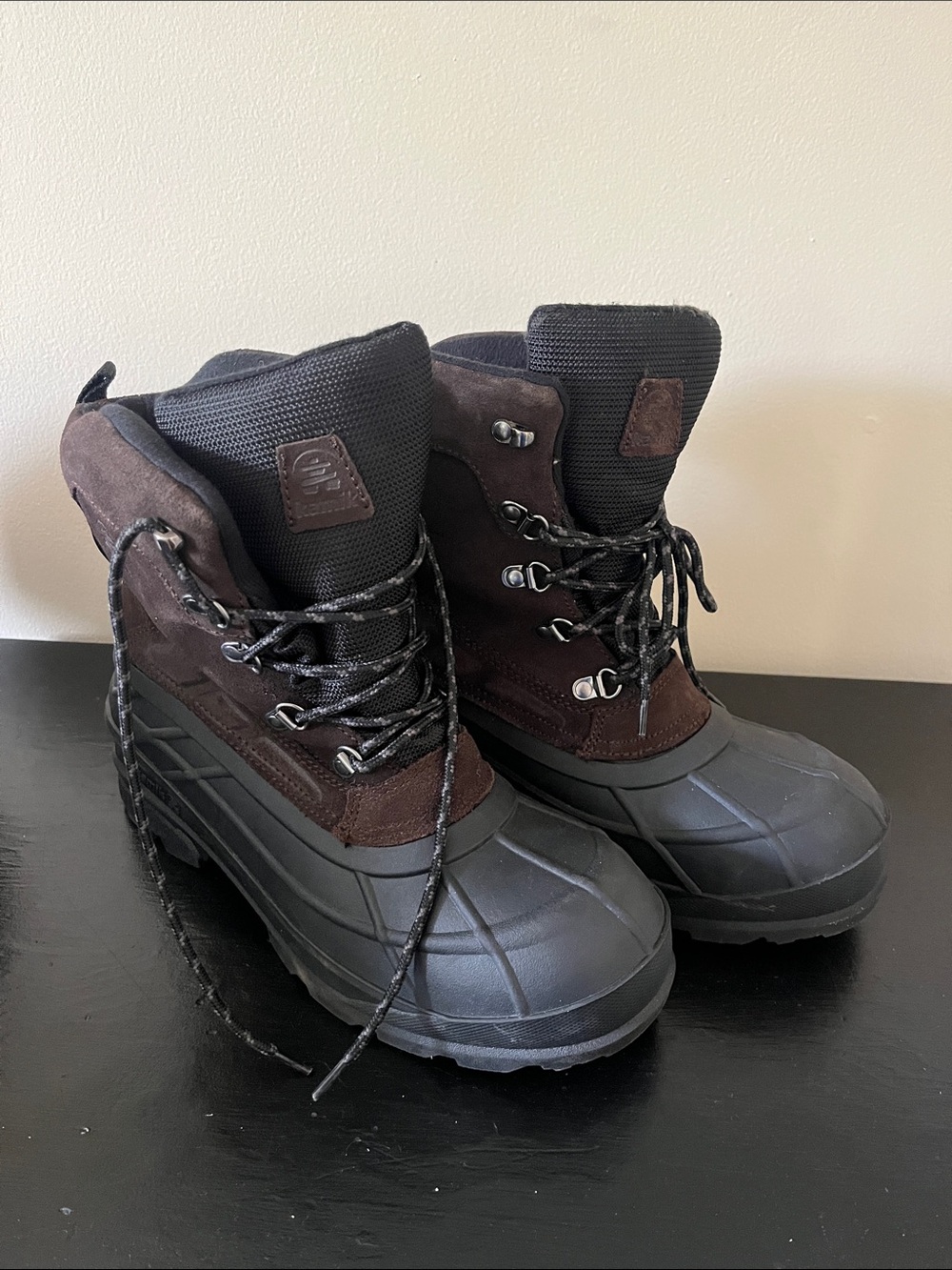 Kamik Men's Black and Brown Insulated Snow Boots